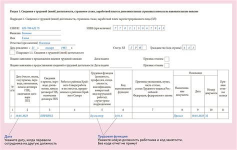 Шаги для изменения даты увольнения по ЕФС