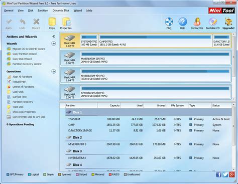 Шаги для увеличения раздела EFI с использованием Minitool Partition Wizard