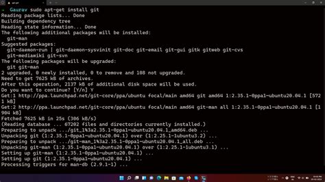 Шаги для установки Git на Linux