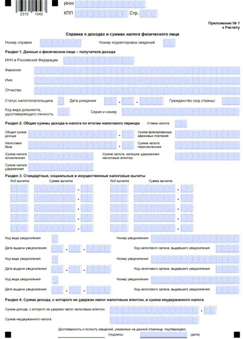 Шаги по заполнению 6 НДФЛ