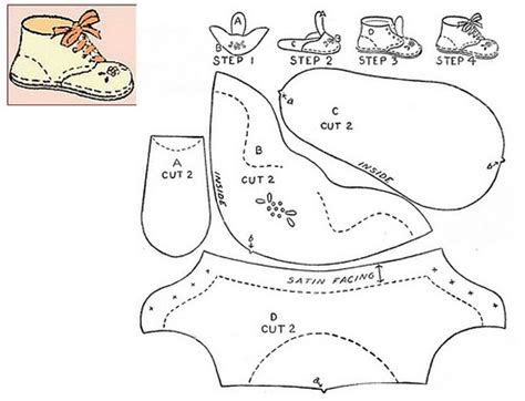 Шаги создания стильной обуви для куклы из ткани