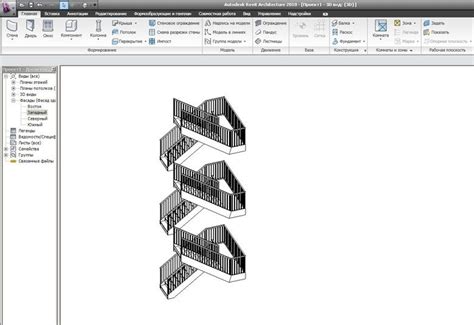 Шаги создания эскиза лестницы в Revit