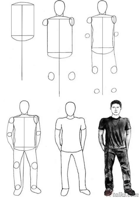 Шаг за шагом рисуем мужчину в полный рост