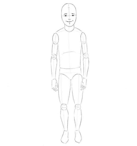 Шаг 1: Нарисуйте контур мальчика на бумаге