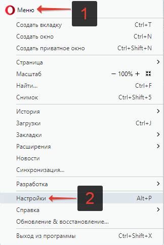 Шаг 1: Открыть настройки Оперы GX