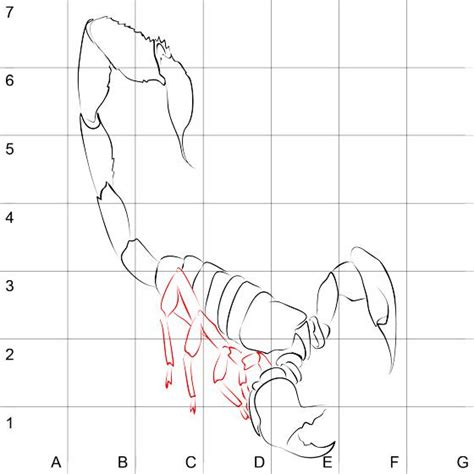 Шаг 10. Завершите рисунок Скорпиона