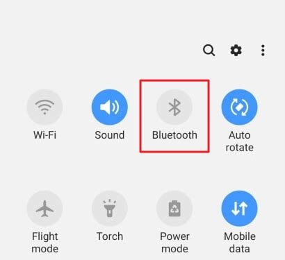 Шаг 2: Включите Bluetooth на Samsung