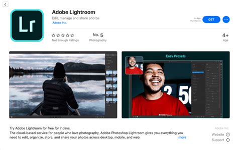 Шаг 2: Загрузка Lightroom из App Store