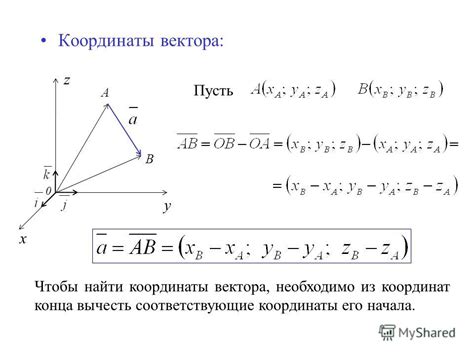 Шаг 2: Нахождение двух векторов по координатам точек