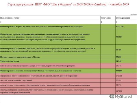 Шаг 2: Установление необходимых расходов