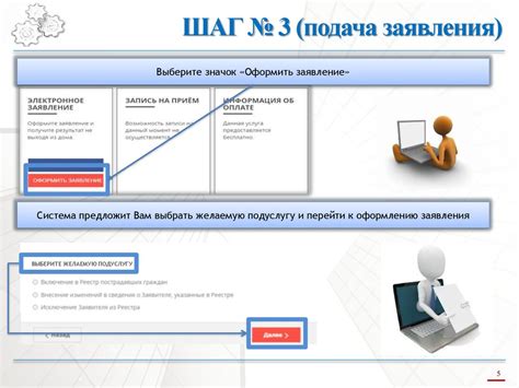 Шаг 3: Подача заявления и предоставление документов