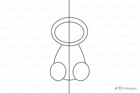 Шаг 4: Рисование тела и ног Чебурашки