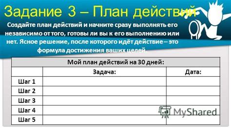 Шаг 4: Создайте план действий