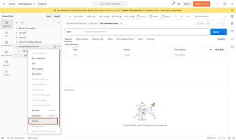 Экспорт коллекции из Postman