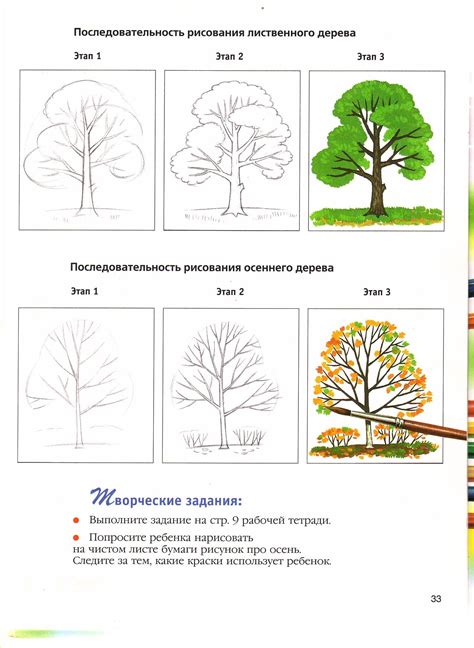 Этапы рисования дерева