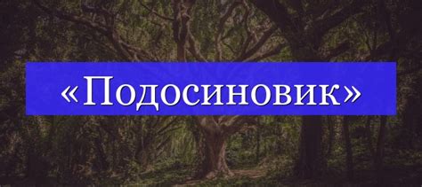  История образования слова "подосиновик" 