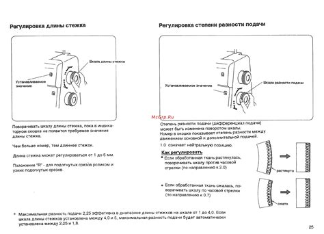  Регулировка длины шва 