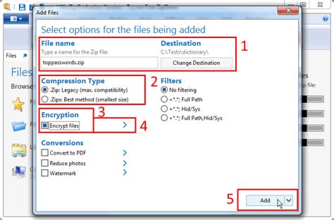  Шаг 4: Установите имя и расположение для нового ZIP-файла 