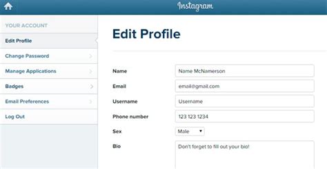 Steps to fill out your profile and settings in English